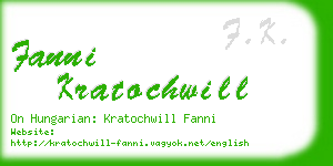 fanni kratochwill business card